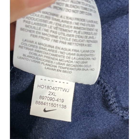 Nike Dri-Fit Big 12 Conference Mens 1/4 Zip Long Sleeve Pullover Jacket Navy 2XL - Picture 15 of 16